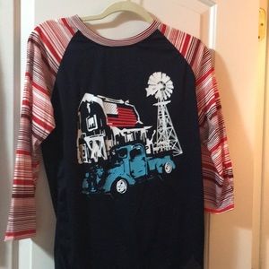 Farm truck baseball tee